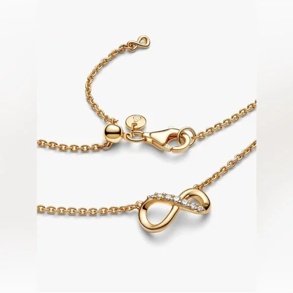 Pandora Sparkling Infinity Collier Necklace - Authentic - Brand New - Picture 2 of 4